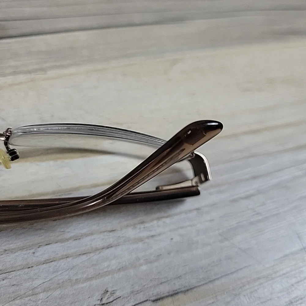 Anne Klein AK5003 Eyeglasses 208‎ Mocha 50-17-140 Flex Hinges Half Rim Frames